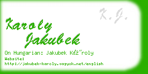 karoly jakubek business card